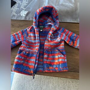 Llbean toddler fleece full zip print 2T